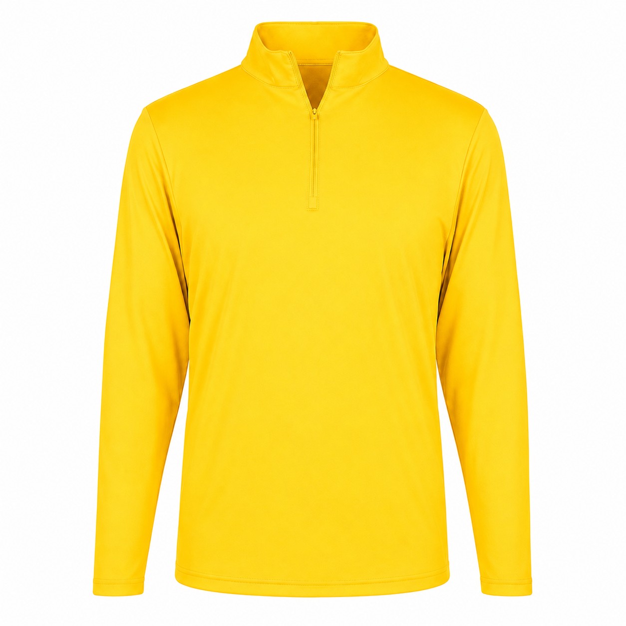 Polyester Jersey Quarter Zip Pullover — Yellow