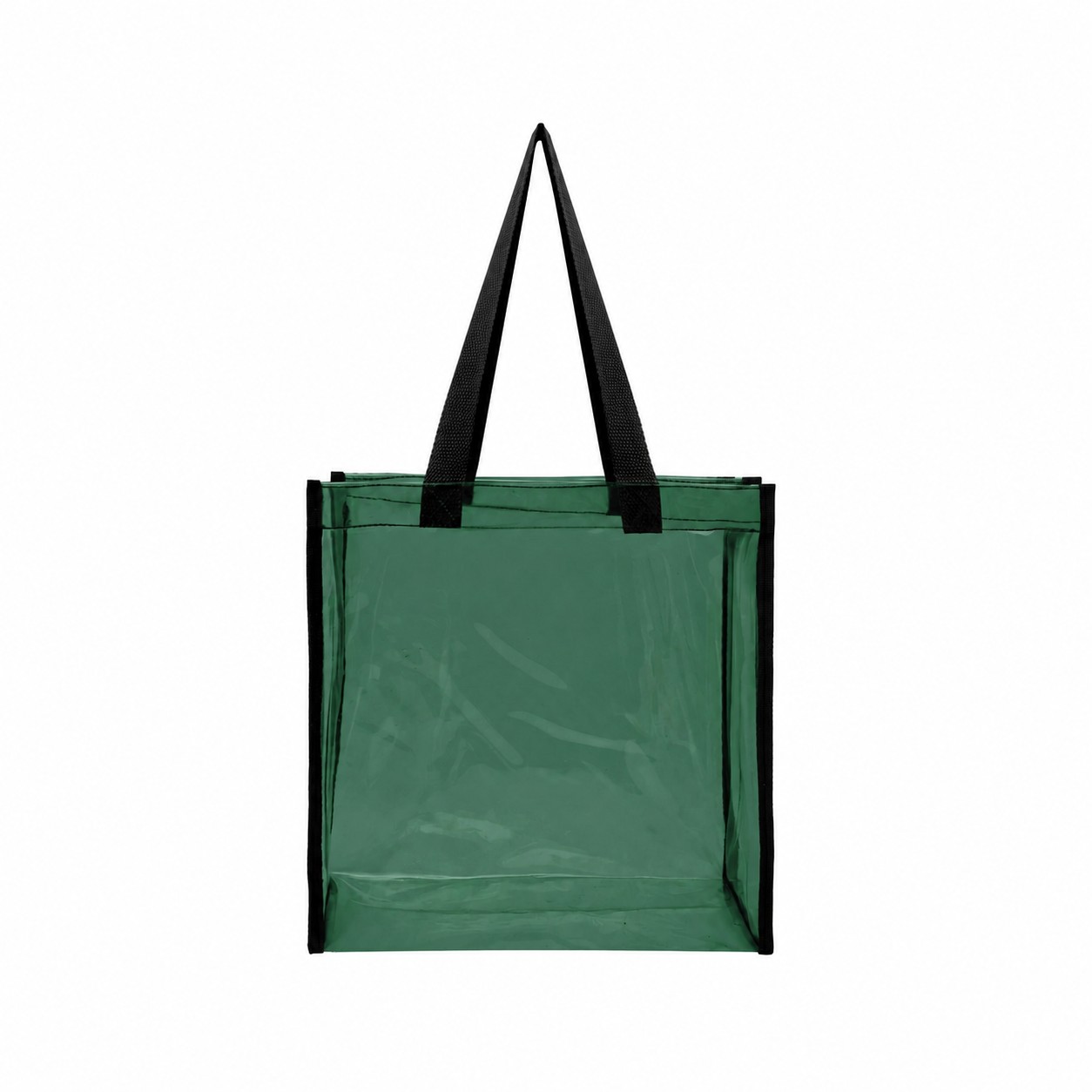 Clear PVC Tote Bag — Forest Green