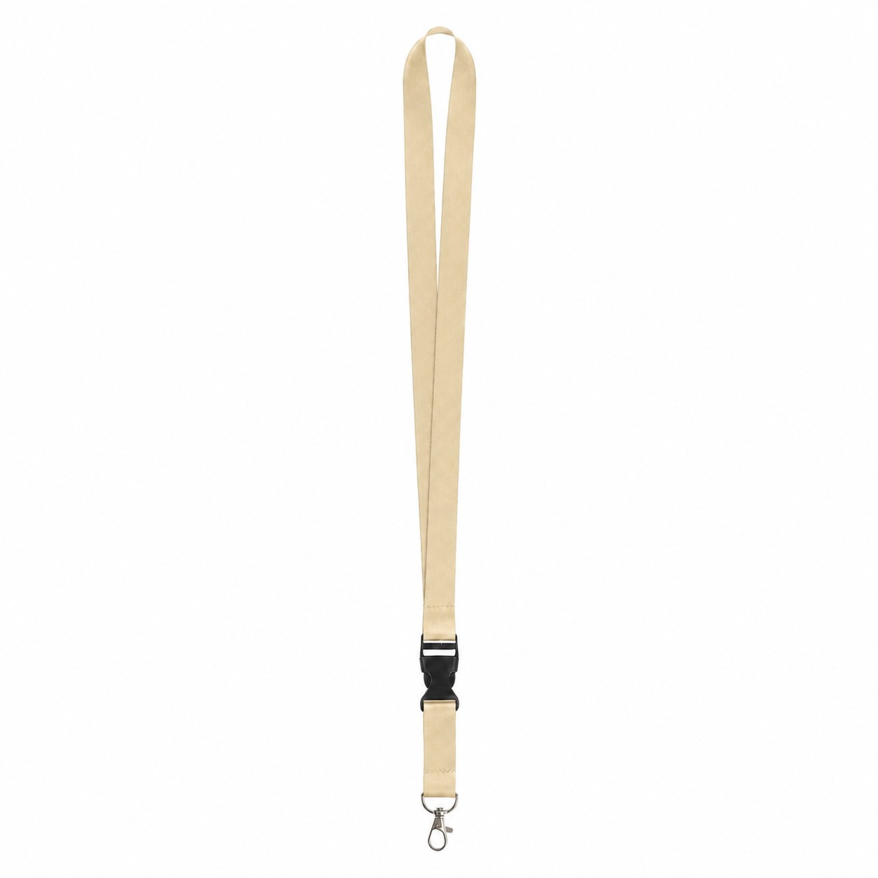 Polyester Badge Lanyard With Attachment Options — Natural Beige