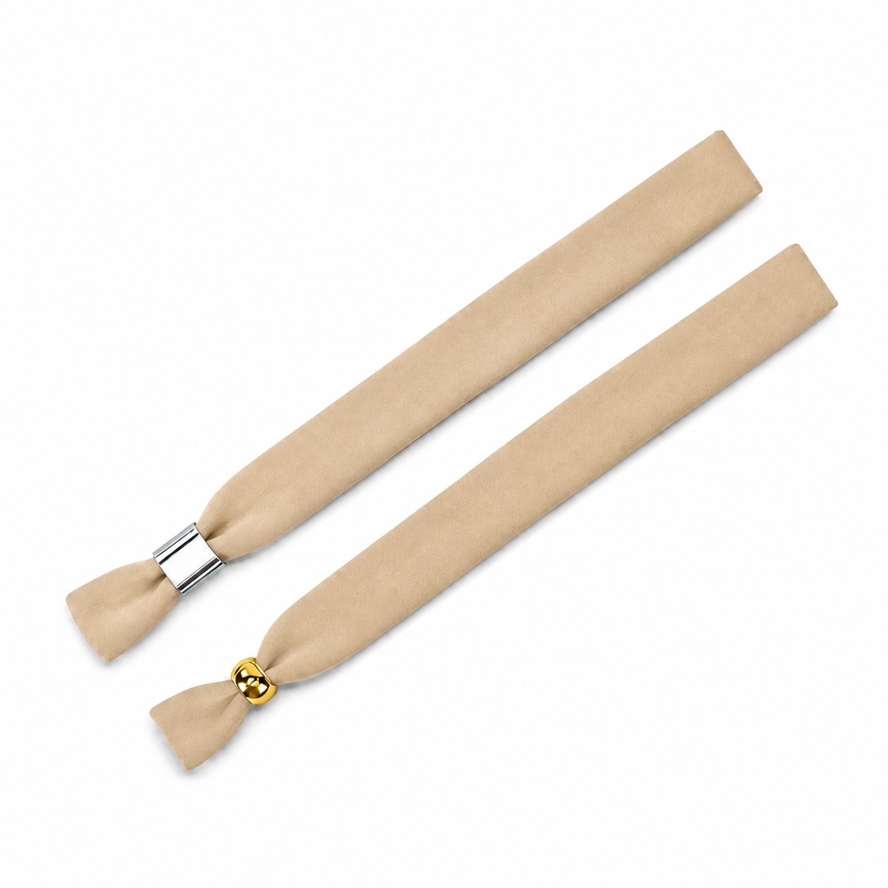 Polyester Wristband With Two-Way Metal Lock — Tan Beige