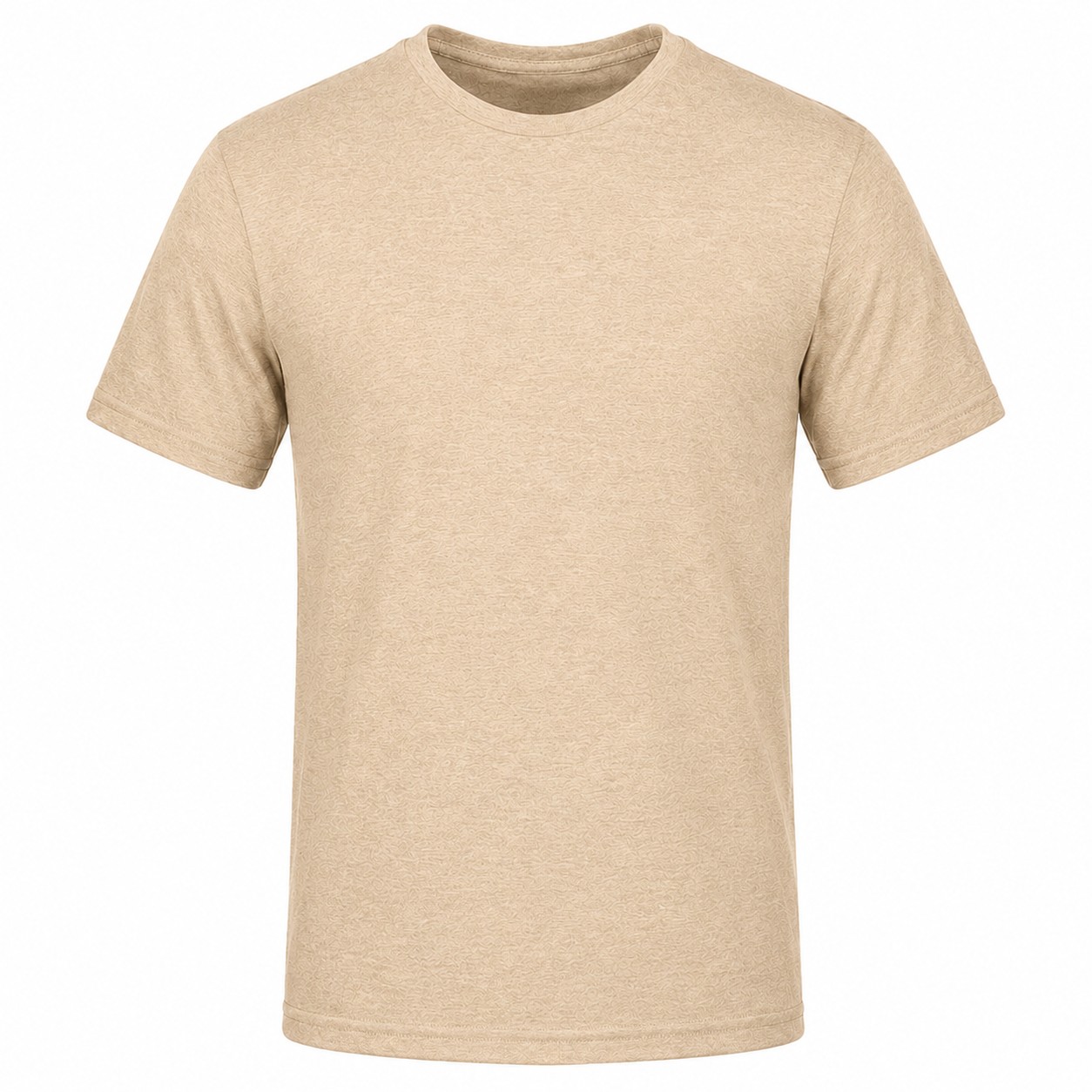 Contrast Quarter Zip Performance Pullover — Tan Beige
