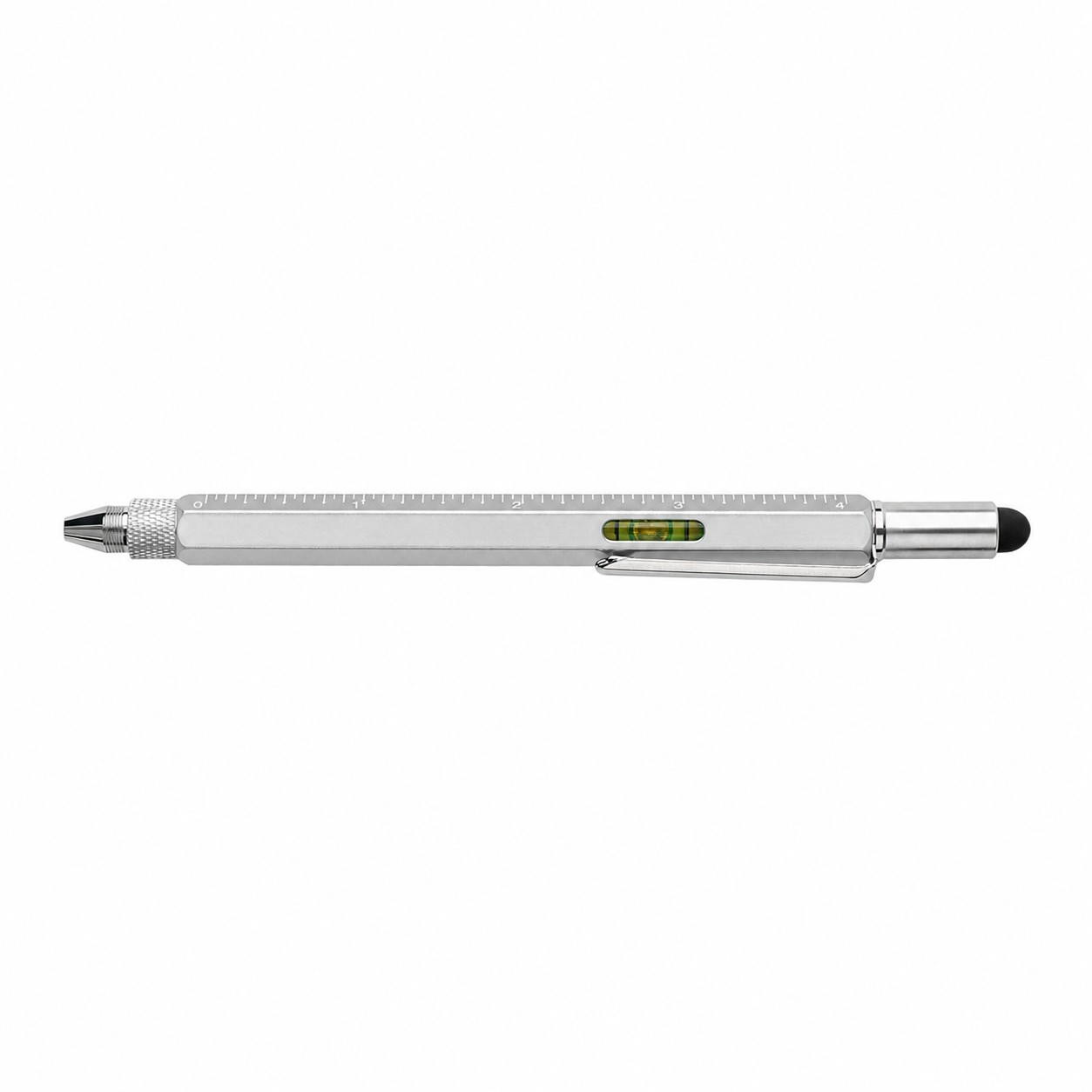 Aluminum Stylus Level Tool Pen — Silver