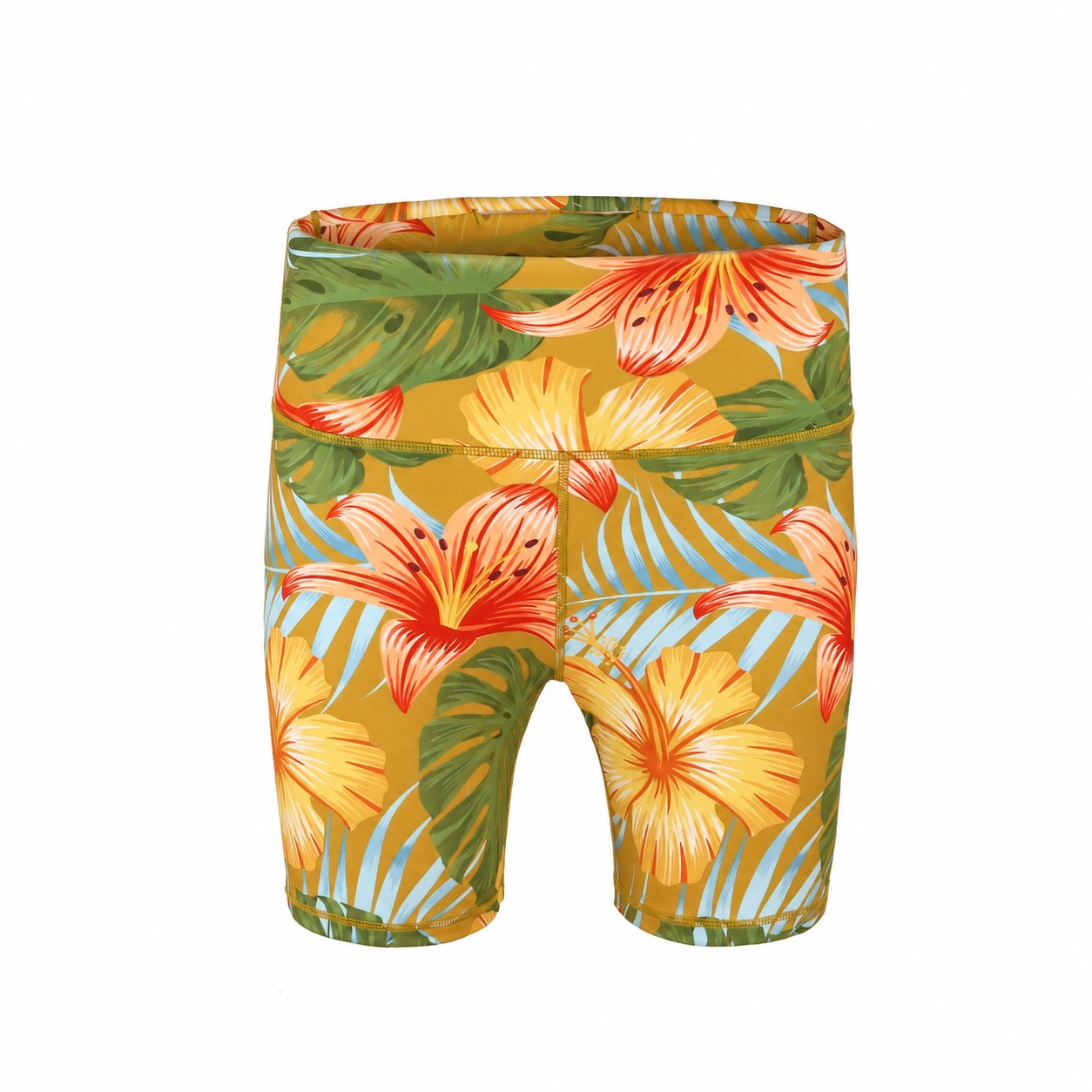 High Waist Yoga Shorts — Gold