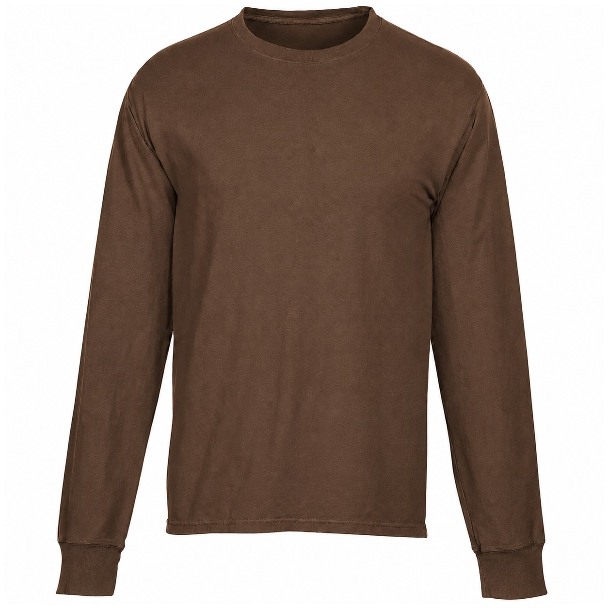 Garment Dyed Cotton Long Sleeve Tee — Brown