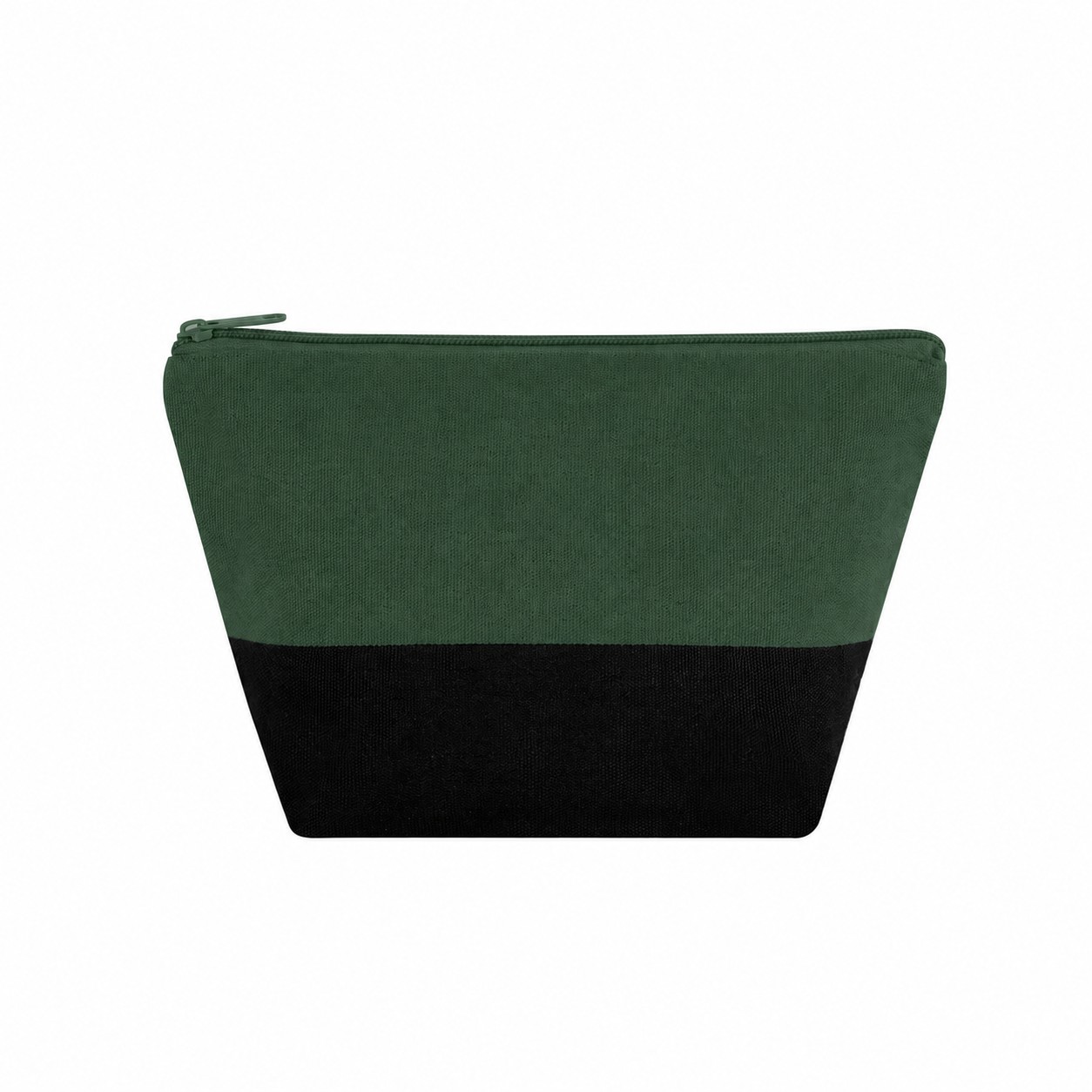 Canvas Zippered Storage Makeup Bag — Forest Green