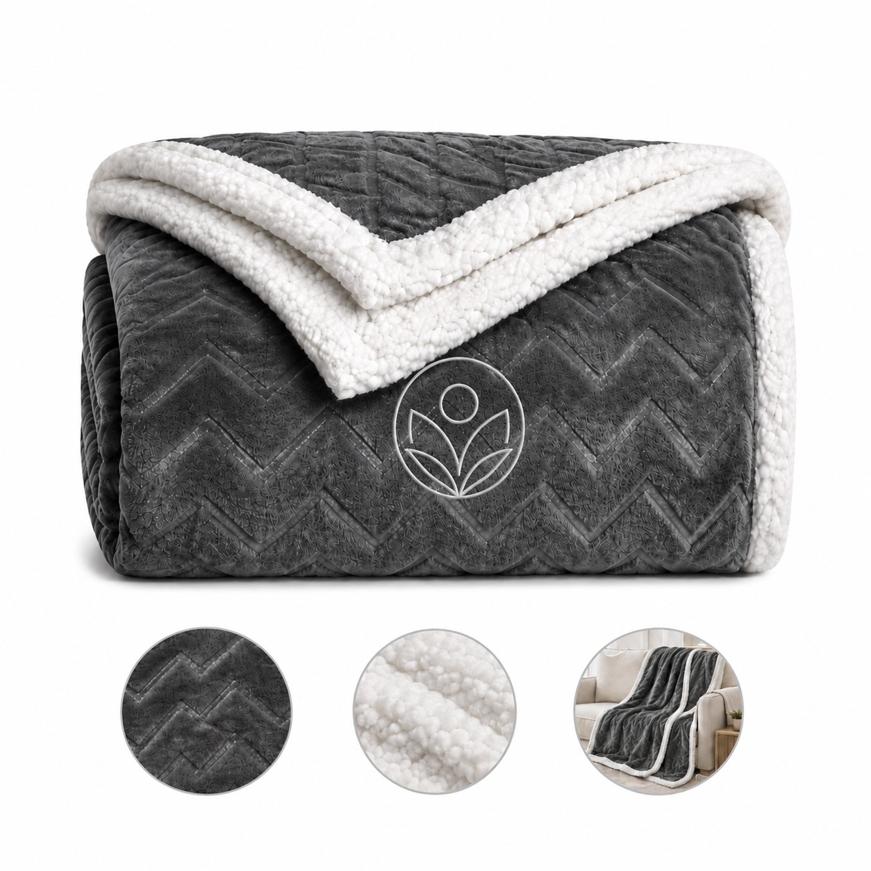 Oversized Plush Flannel Sofa Blanket