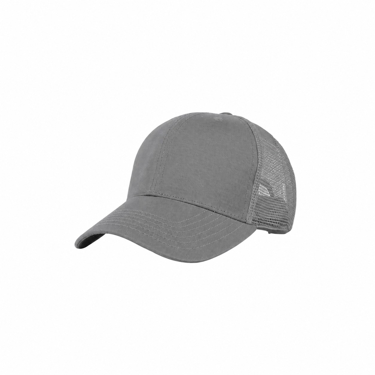 Six-Panel Low-Profile Trucker Cap — Gray