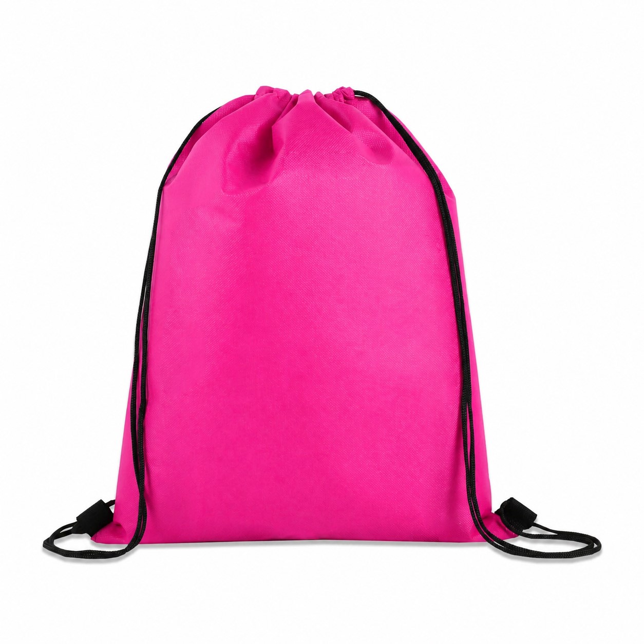 Large Non-Woven Drawstring Cinch Backpack — Fuchsia Pink