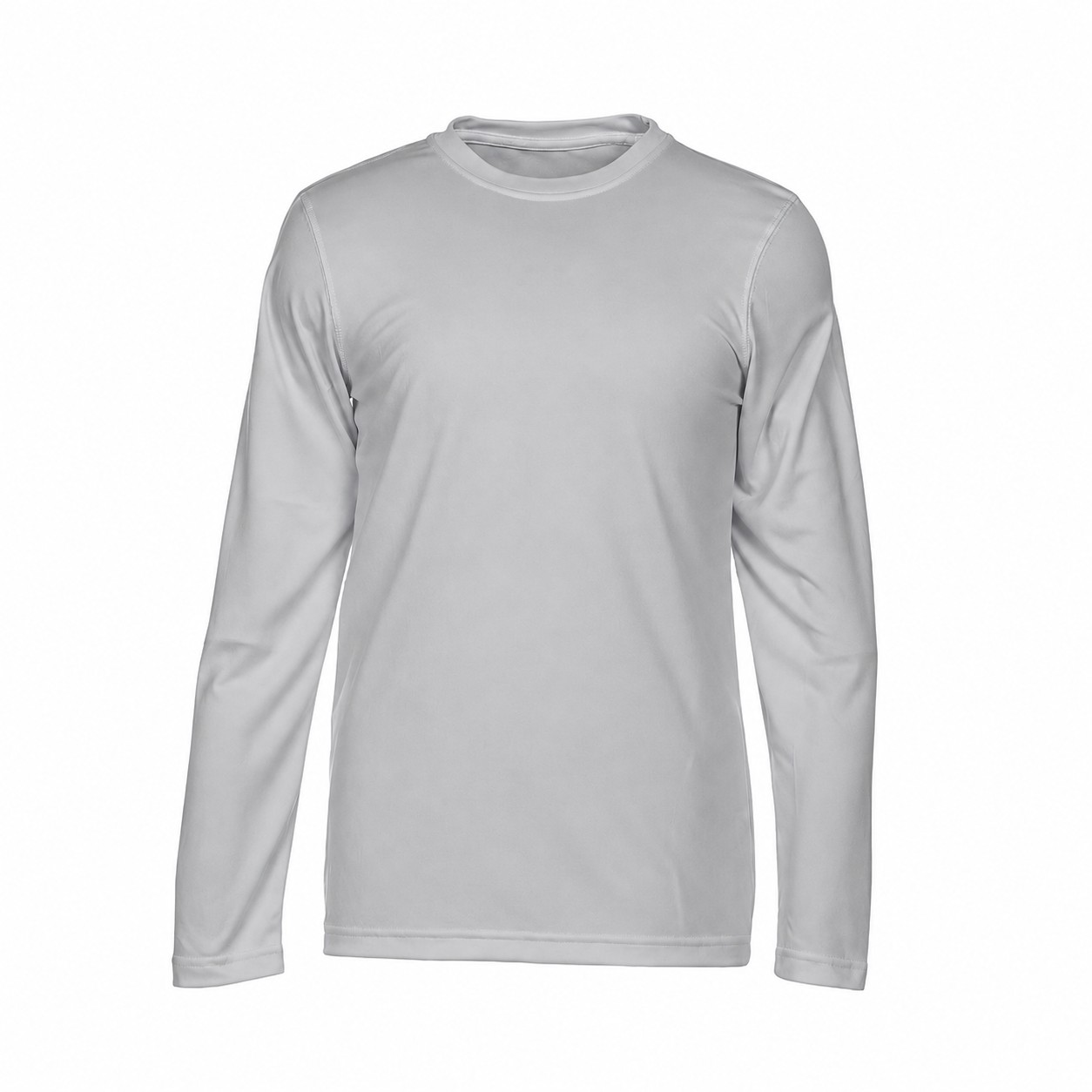Polyester Stain Release Long Sleeve Shirt — Silver
