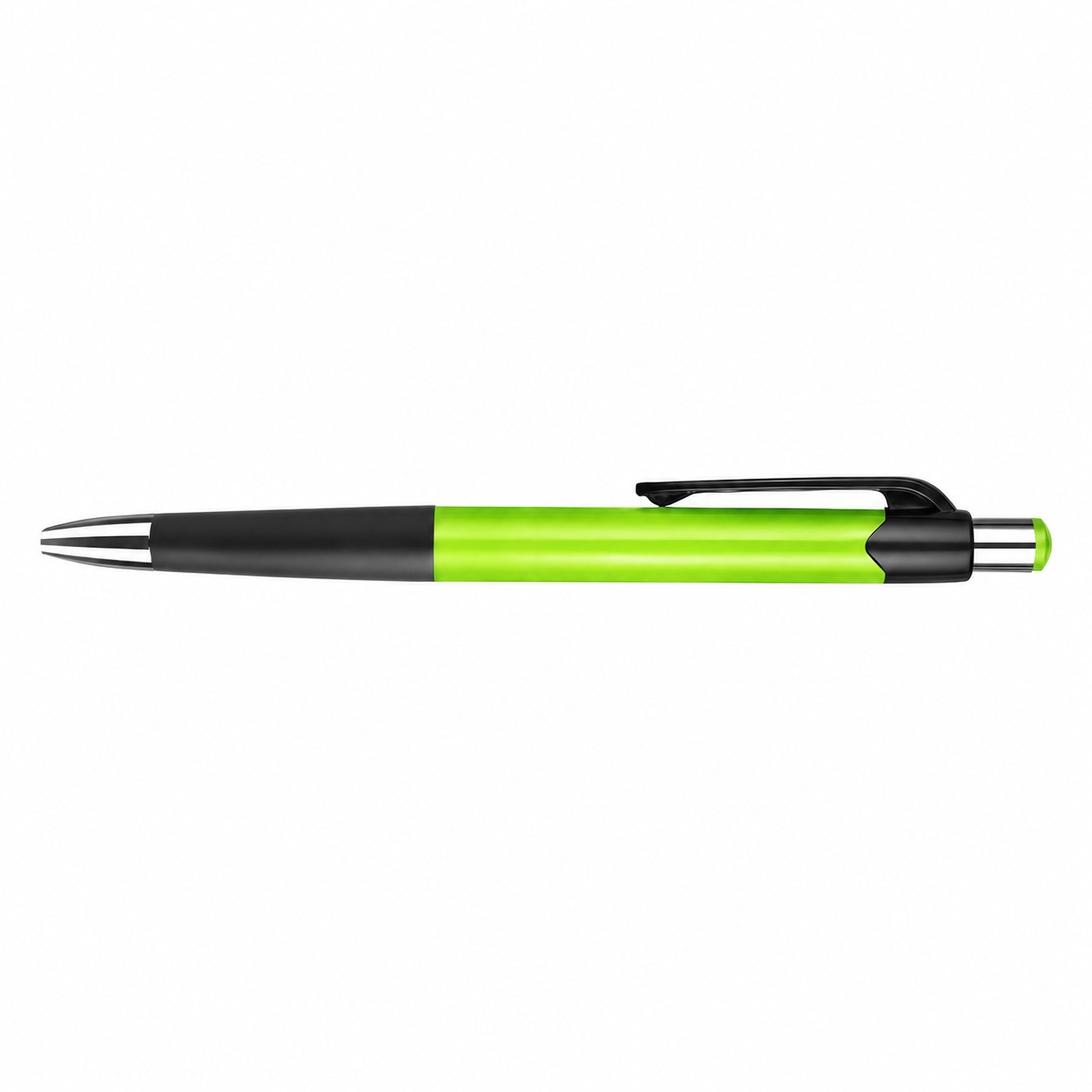 Smooth Plastic Click Ballpoint Pen — Lime Green