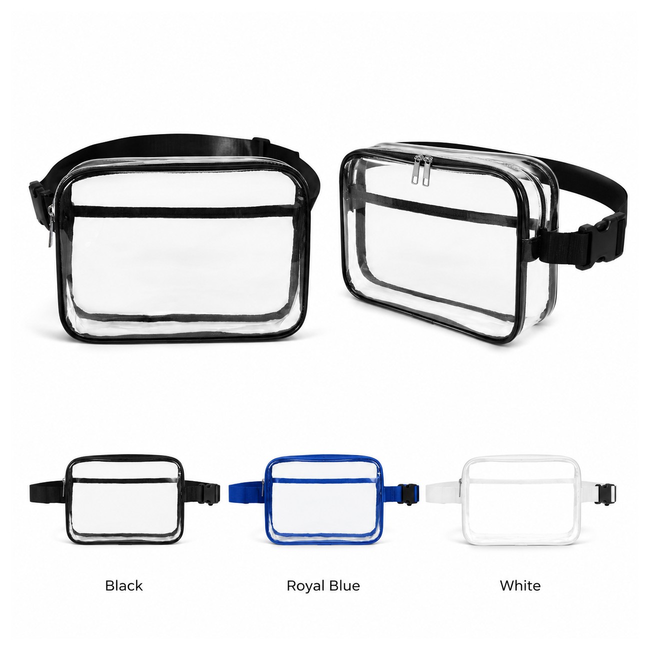 2 Pocket Clear PVC Belt Bag