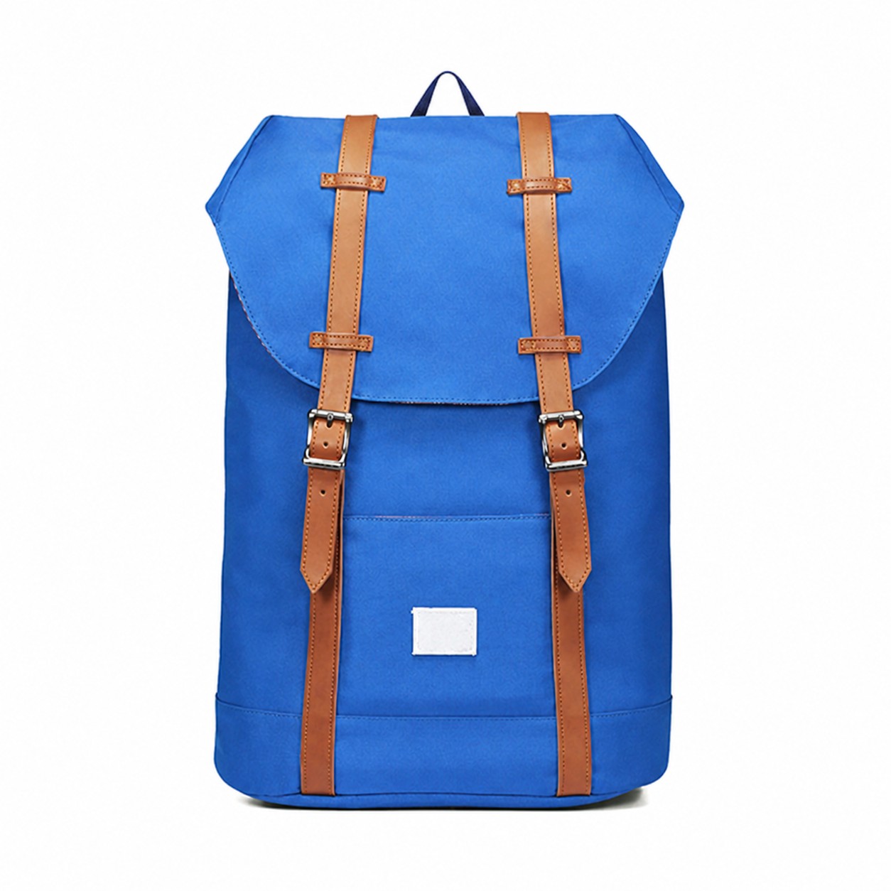 Nylon Flap Laptop Backpack — Blue