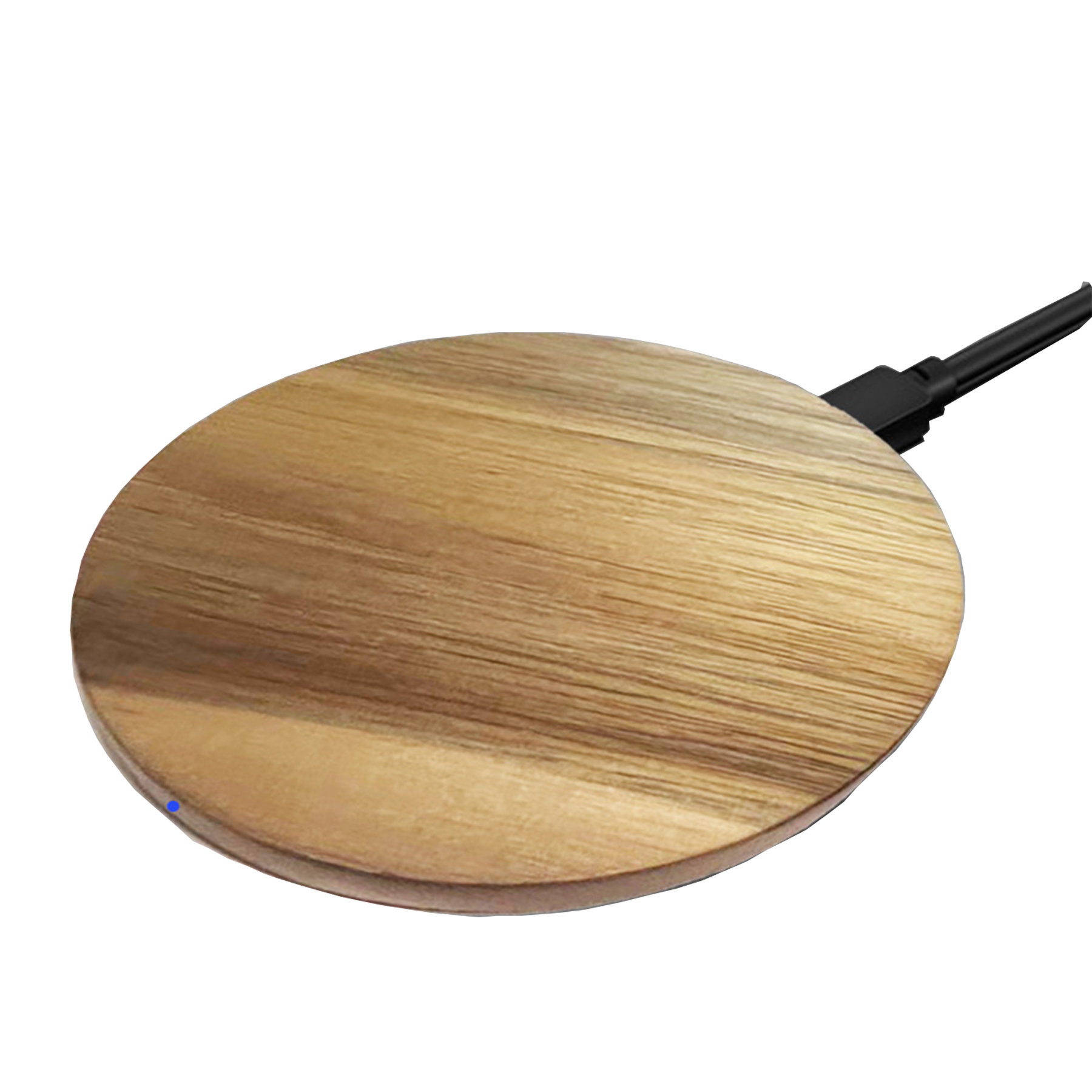15W Round Bamboo Wireless Charging Pad — view 2