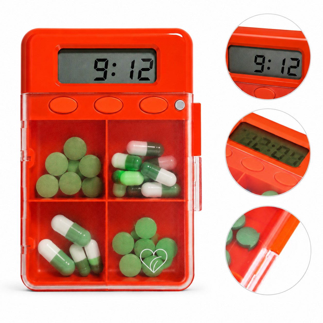 Digital Alarm ABS Pill Organizer