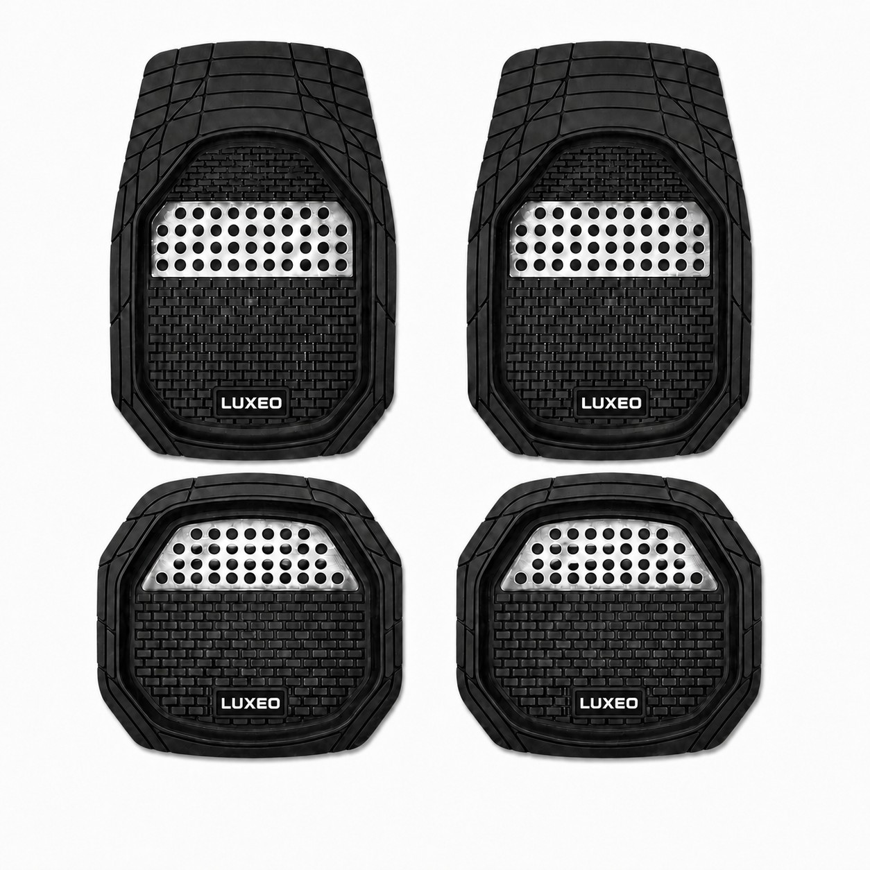 Four Piece Grooved Rubber Car Mat Set