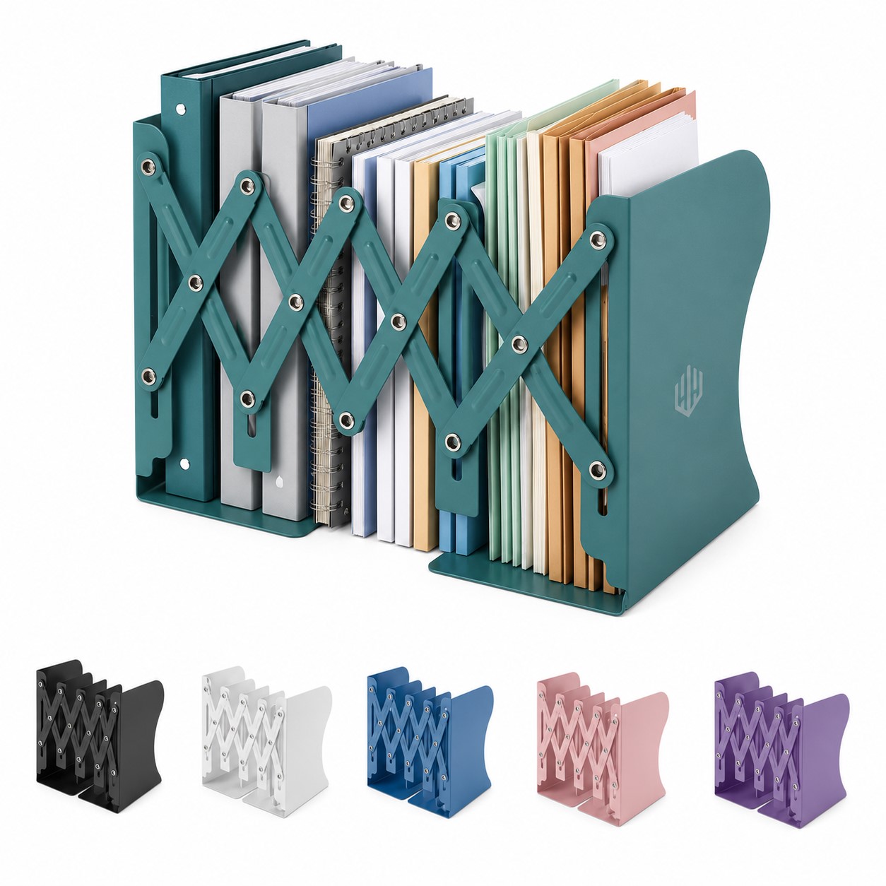 Expandable Steel Accordion Bookends