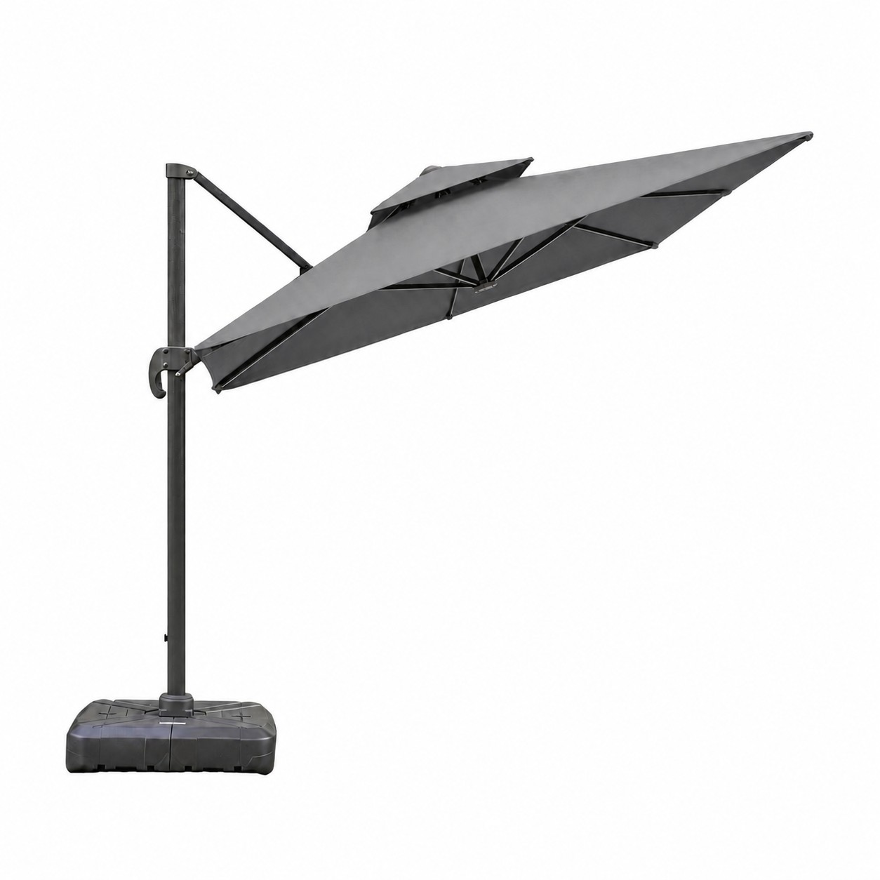 Square Cantilever Patio Umbrella — Gray