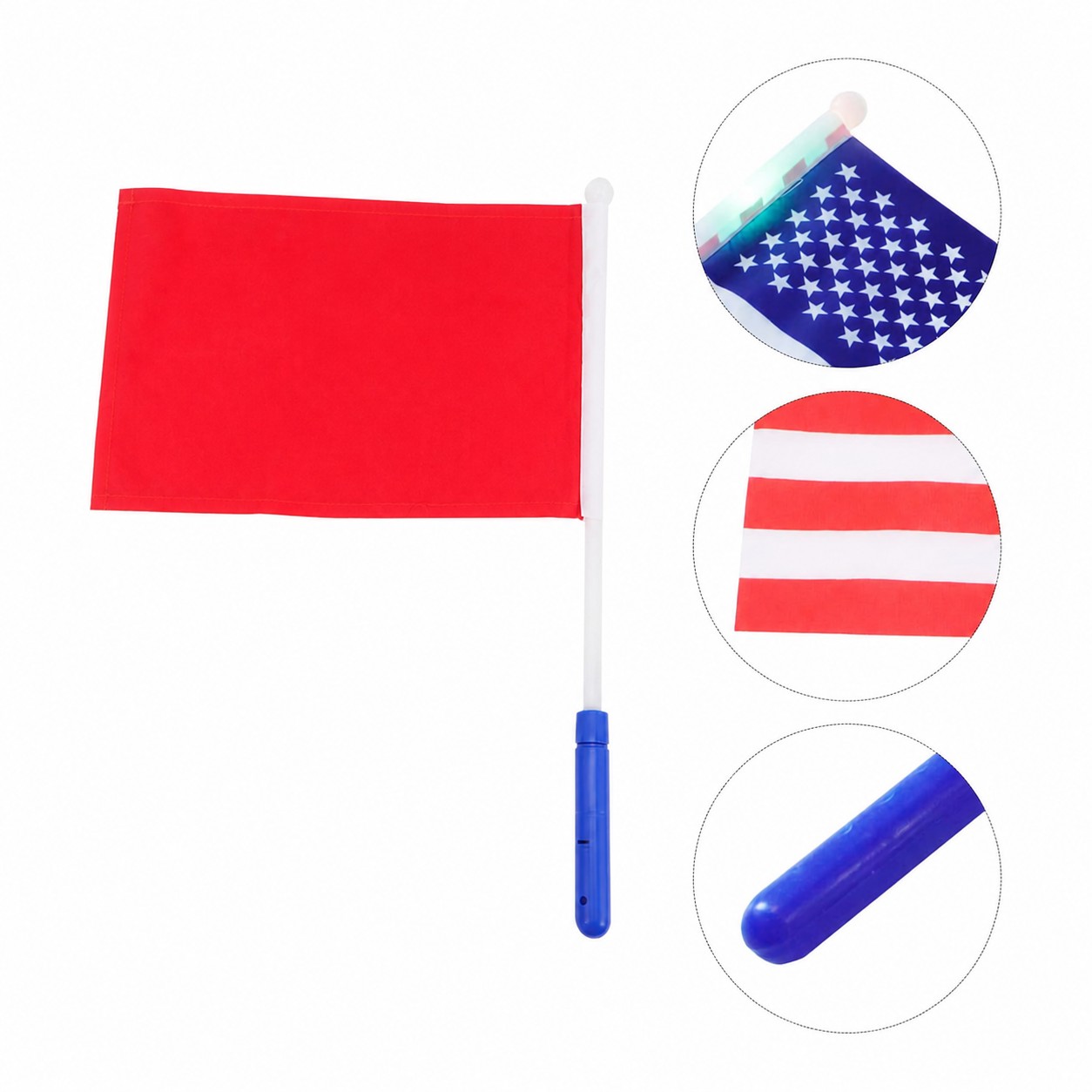 LED Plastic Handheld American Flag — Red