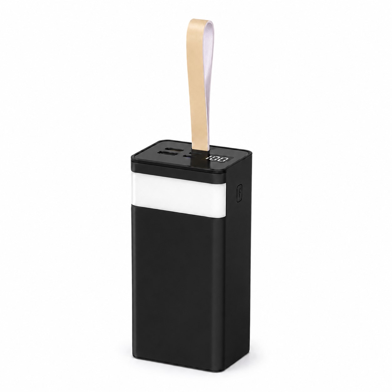 Power Bank With LED Light — Black