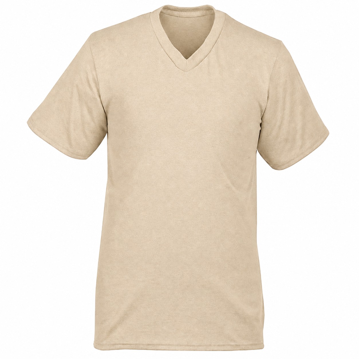 Classic Cotton V Neck Shirt — Beige