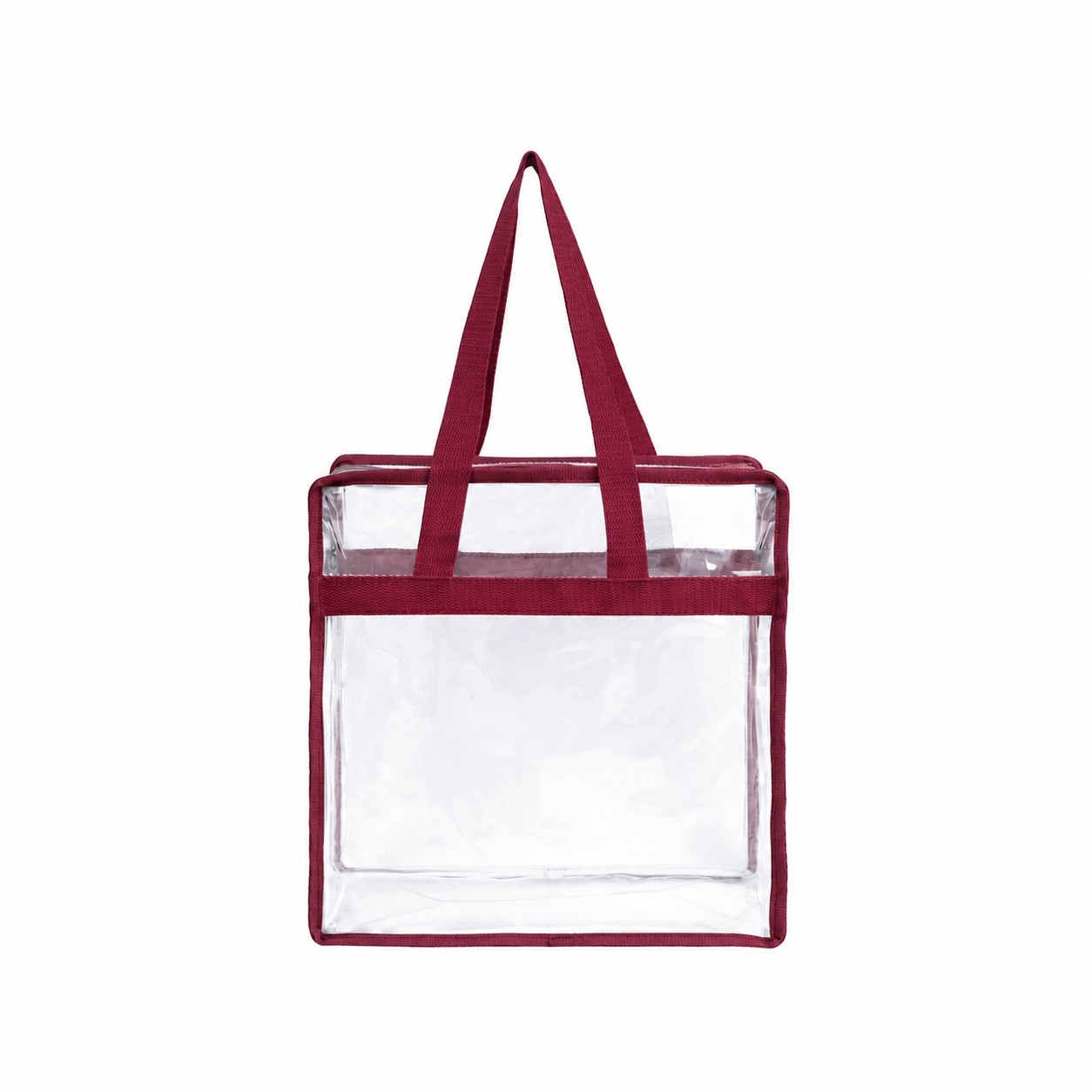 PVC And Polyester Tote Bag — Burgundy Red