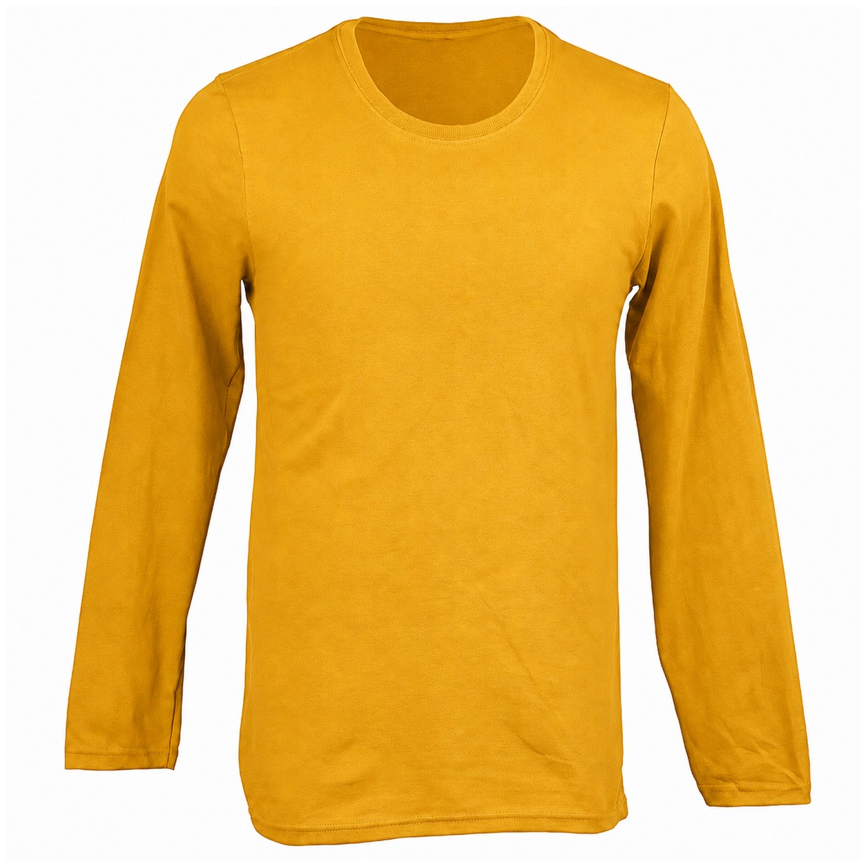 Ringspun Cotton Long Sleeve Crew Shirt — Gold
