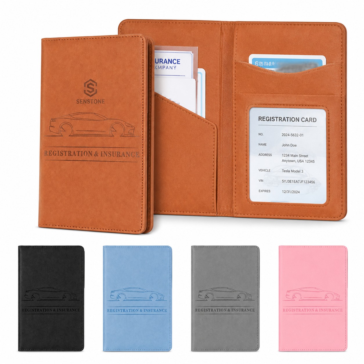 Waterproof PU Auto Document Holder