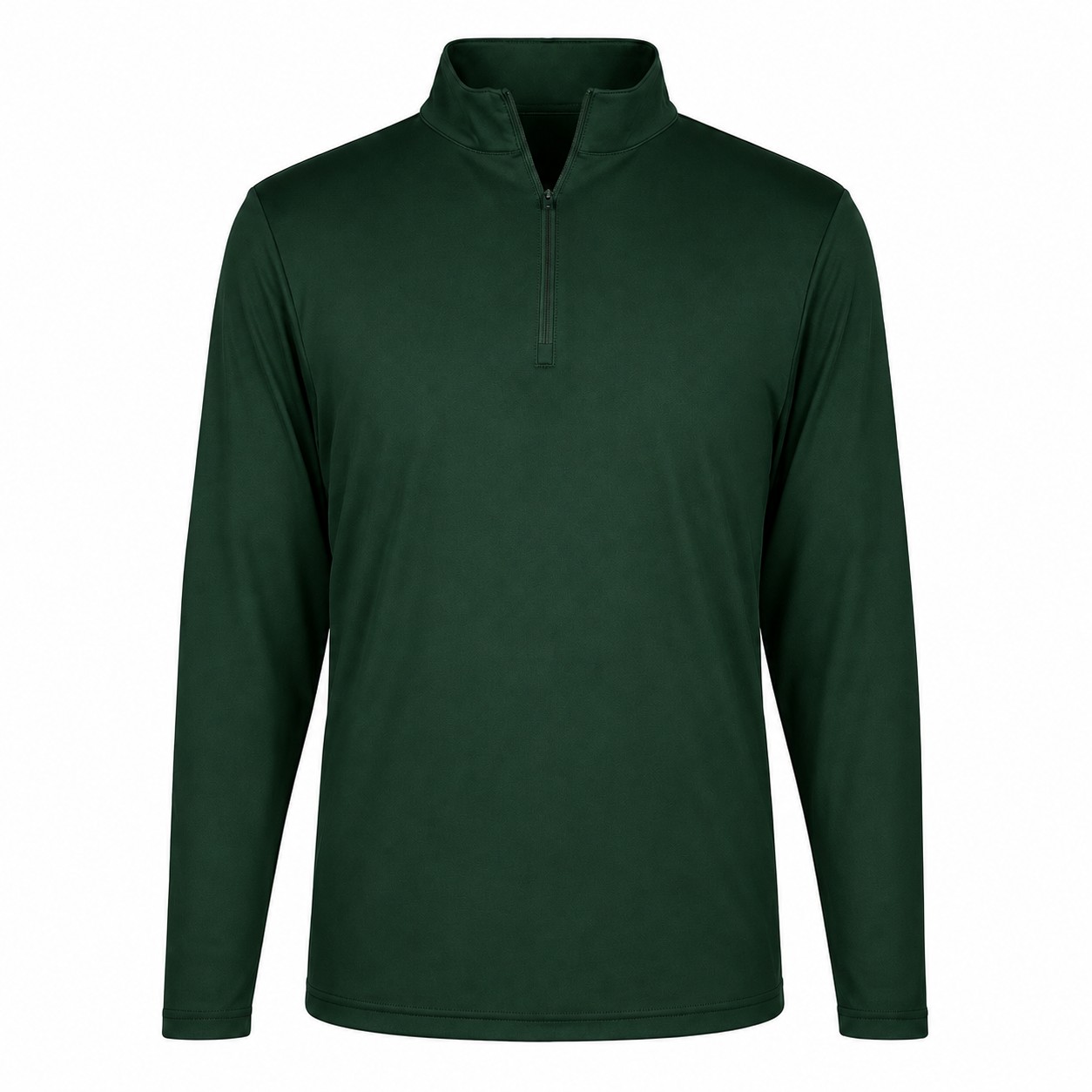 Polyester Jersey Quarter Zip Pullover — Green