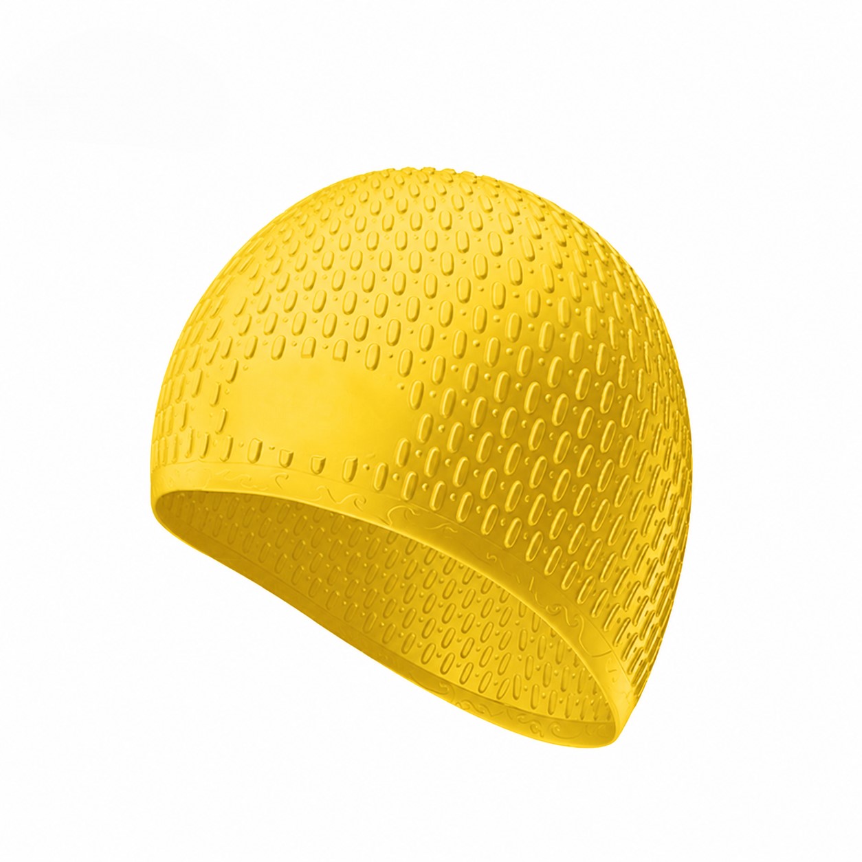 Water Drop Silicone Swim Cap — Yellow