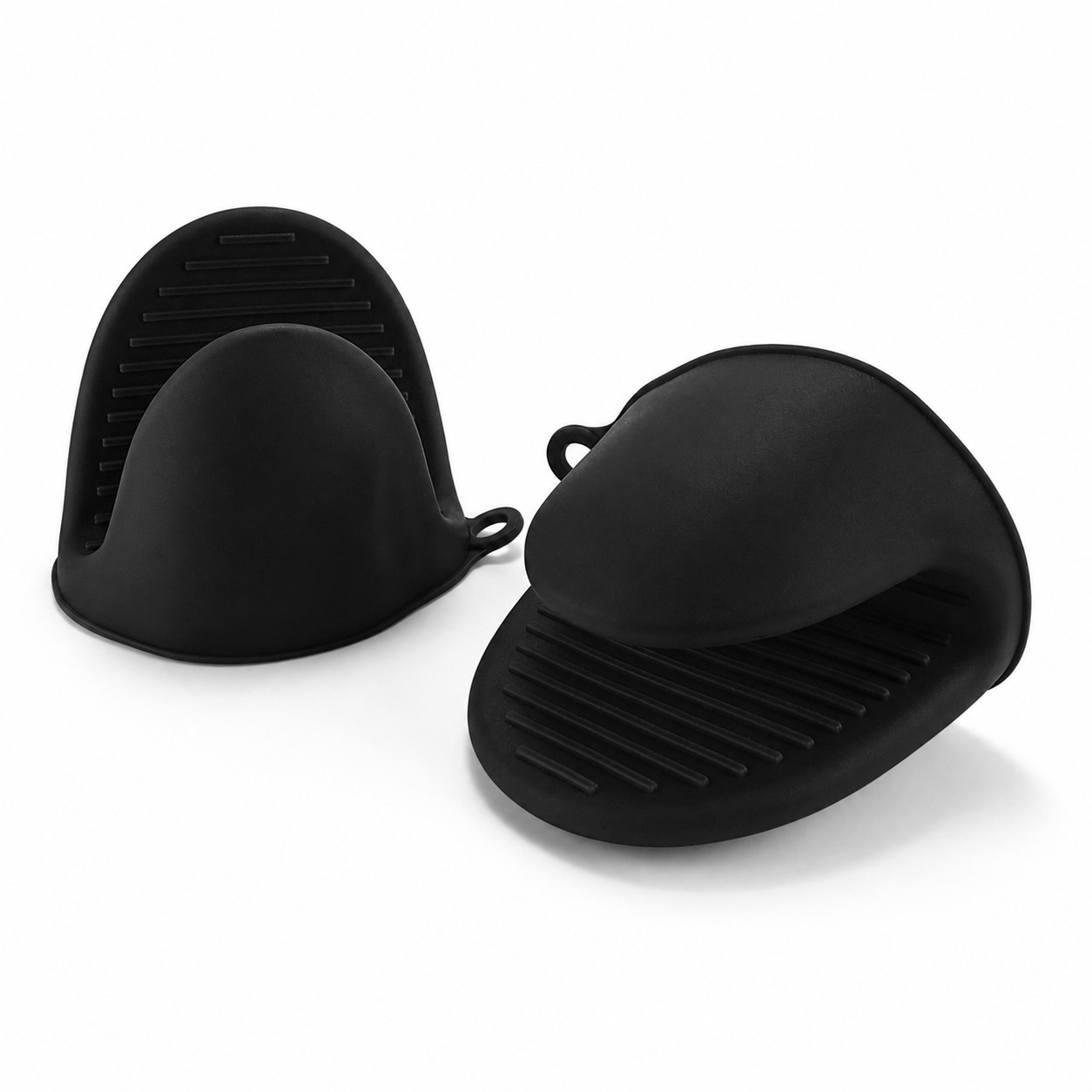 Silicone Finger Grip Oven Clips — Black
