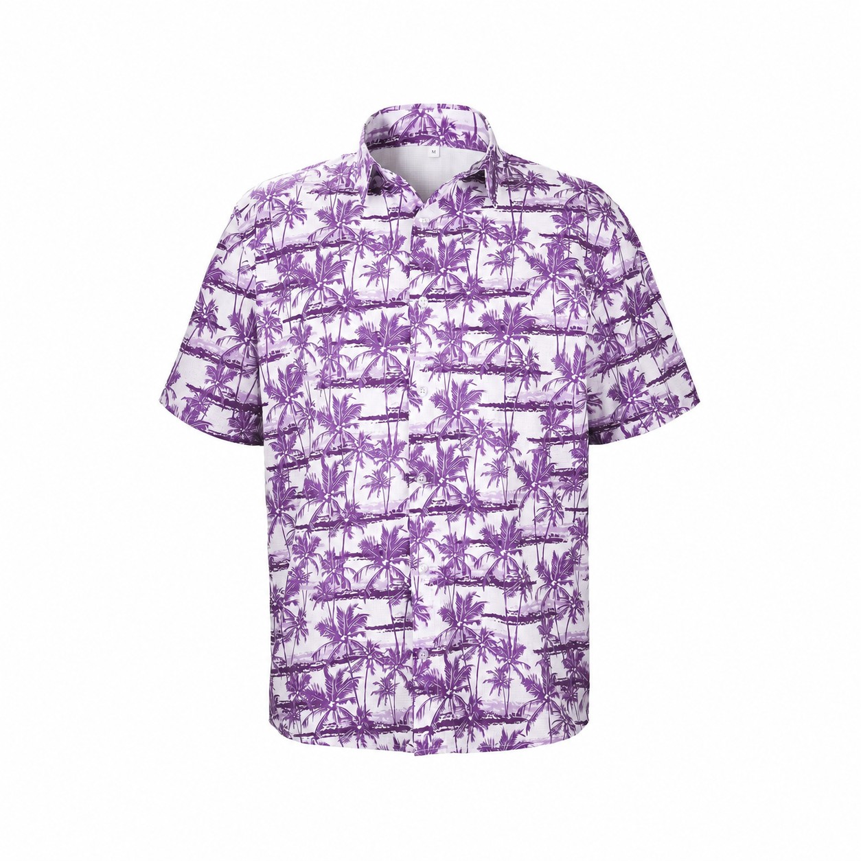 Breathable Polyester Mesh Hawaiian Shirt — Purple