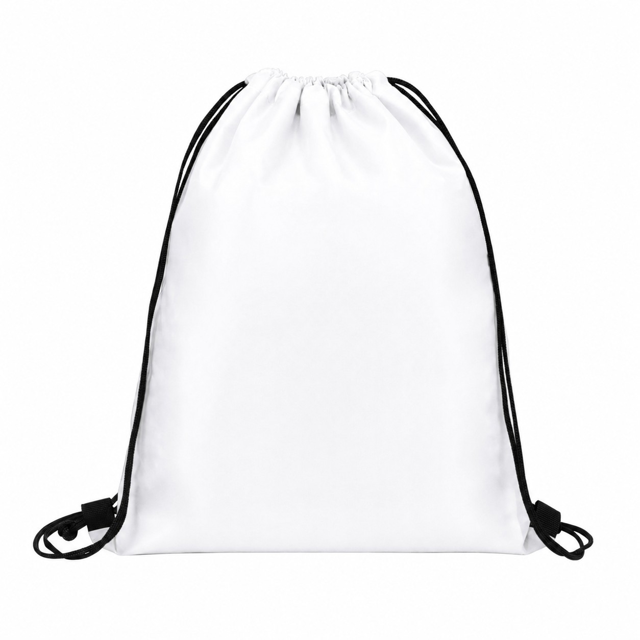 Lightweight 190T Polyester Drawstring Backpack — White