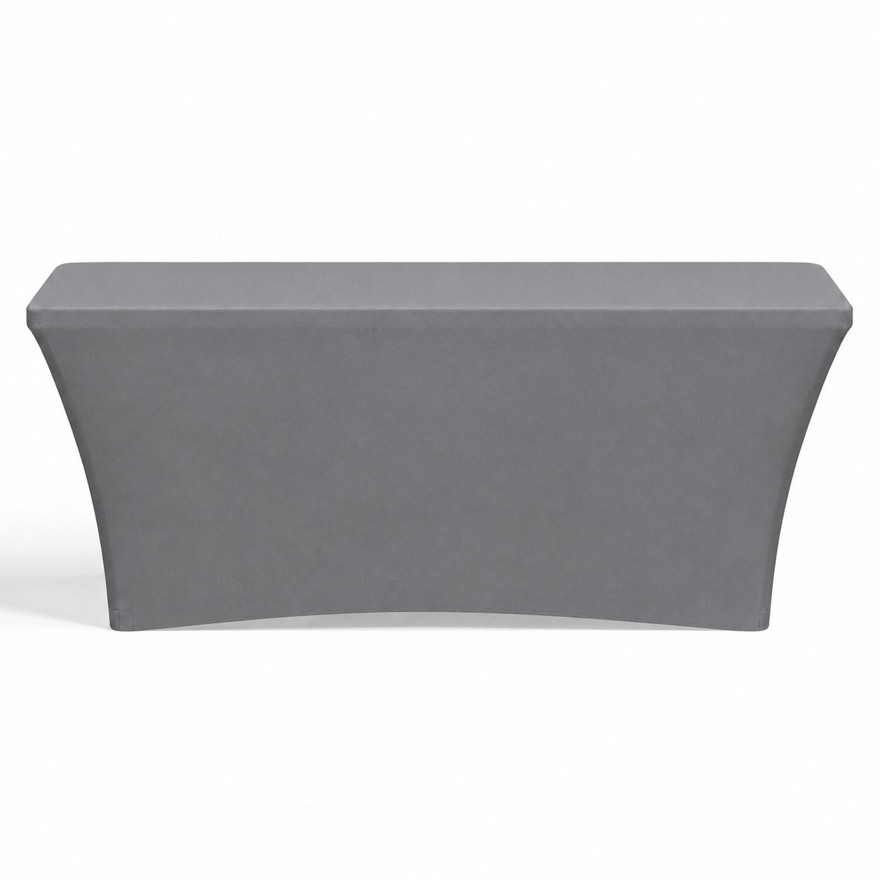 Zippered Six Foot Stretch Table Cover — Pewter Gray