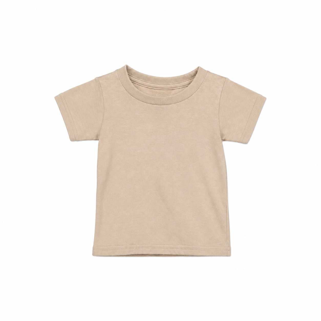 Toddler Cotton Short Sleeve T Shirt — Tan Beige