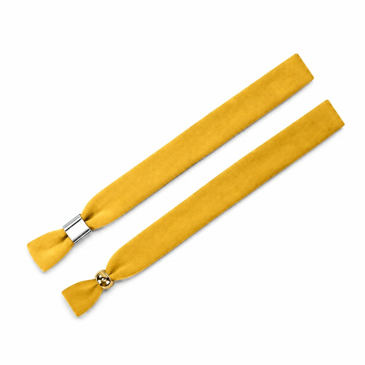 Polyester Wristband With Two-Way Metal Lock — Gold