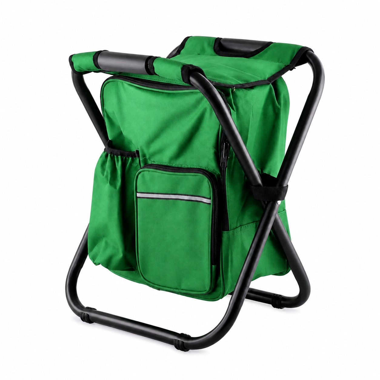 Insulated Backpack Folding Camp Chair — Green