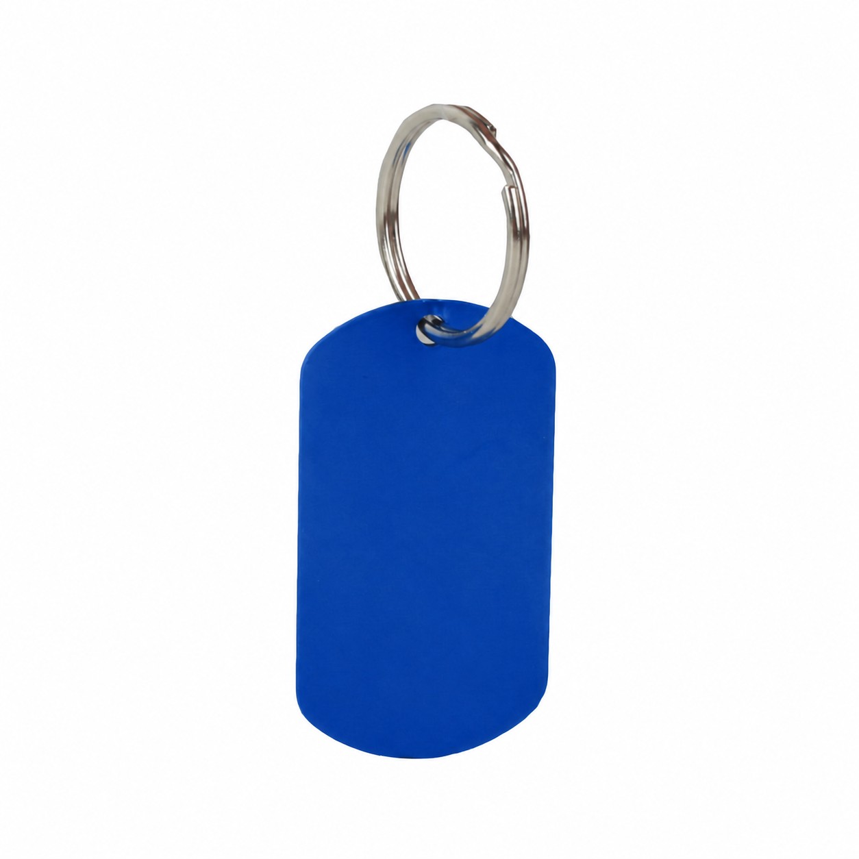 Aluminum Dog Tag Keychain — Blue