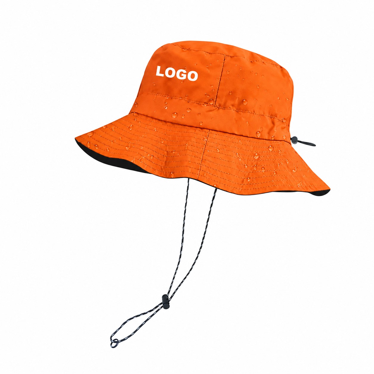 Side Toggle Polyester Bucket Hat — Orange