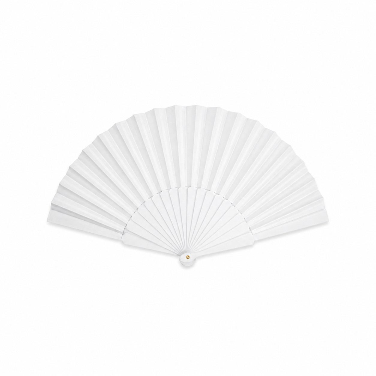 Nine Inch Foldable Plastic Hand Fan — White