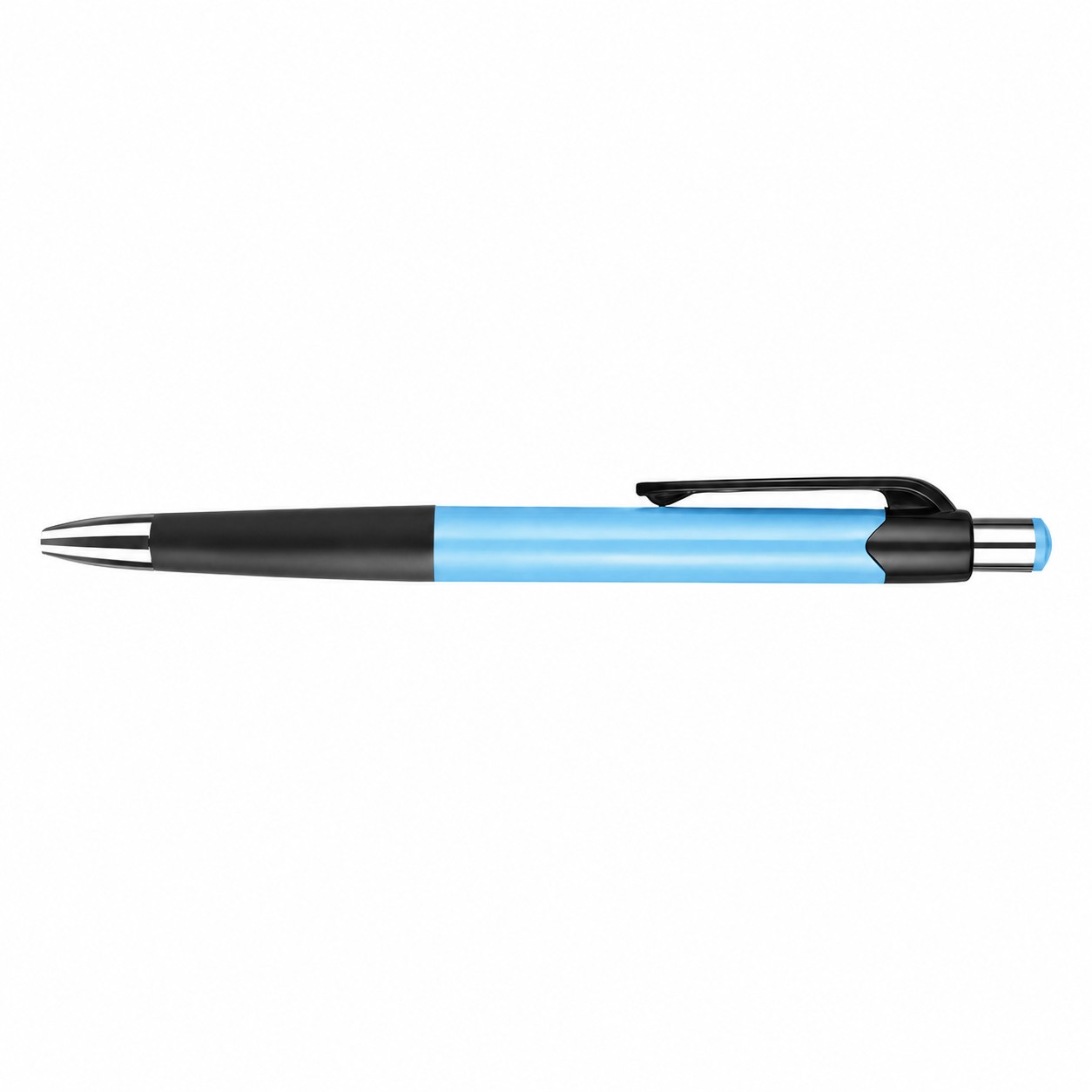 Smooth Plastic Click Ballpoint Pen — Sky Blue
