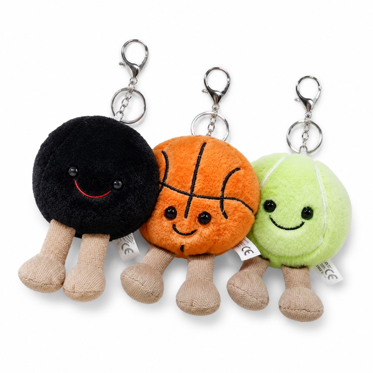 Plush Sports Ball Character Keychain