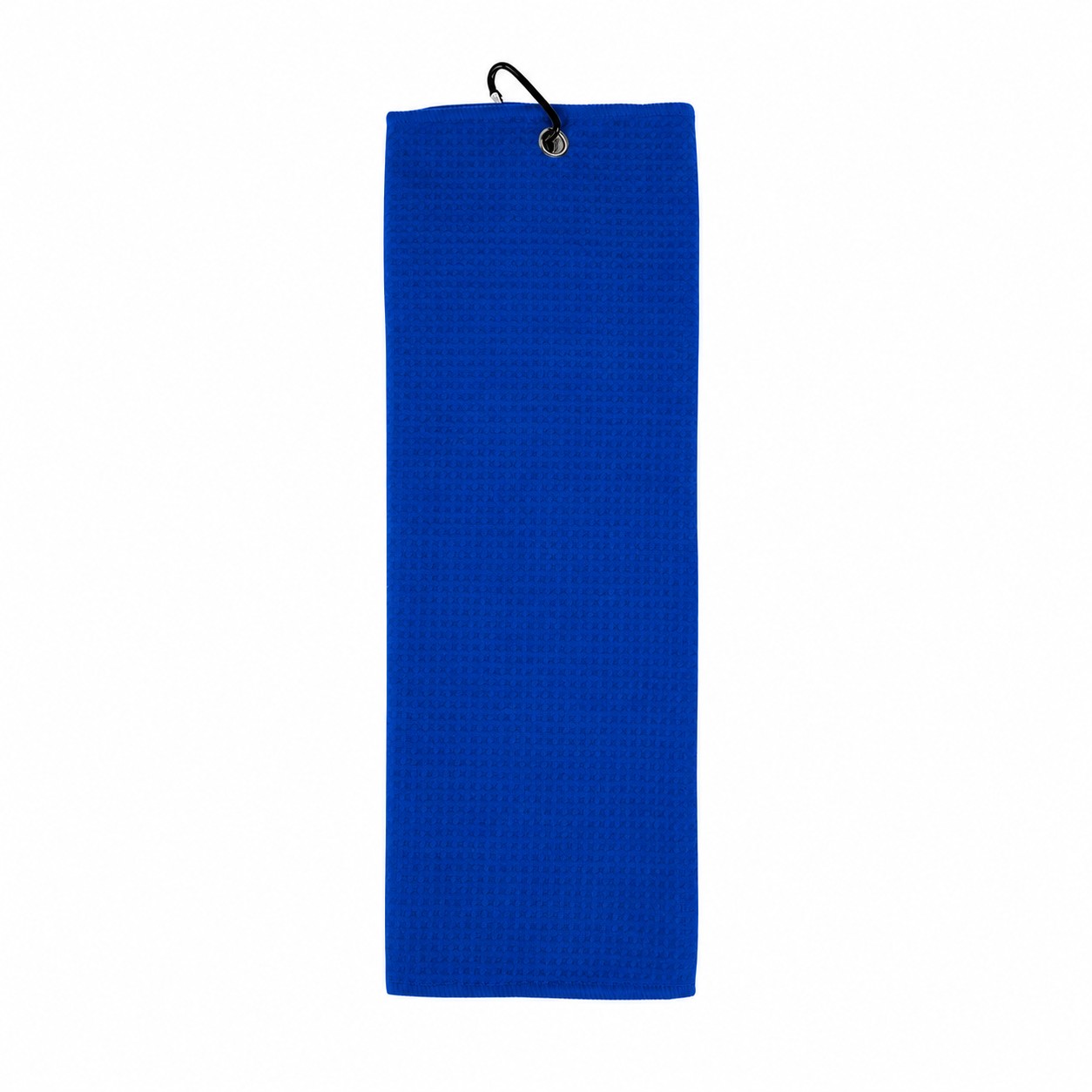 Waffle Golf Towel With Carabiner — Blue