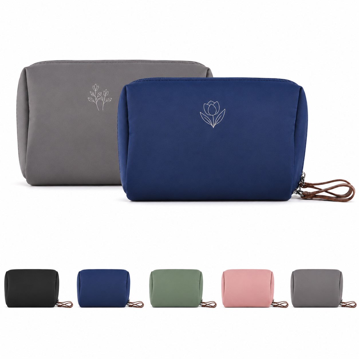 Compact Nylon Makeup Pouch With Foam Padding
