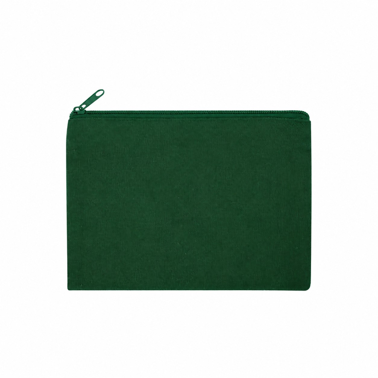 Cotton Solid Travel Pouch — Forest Green