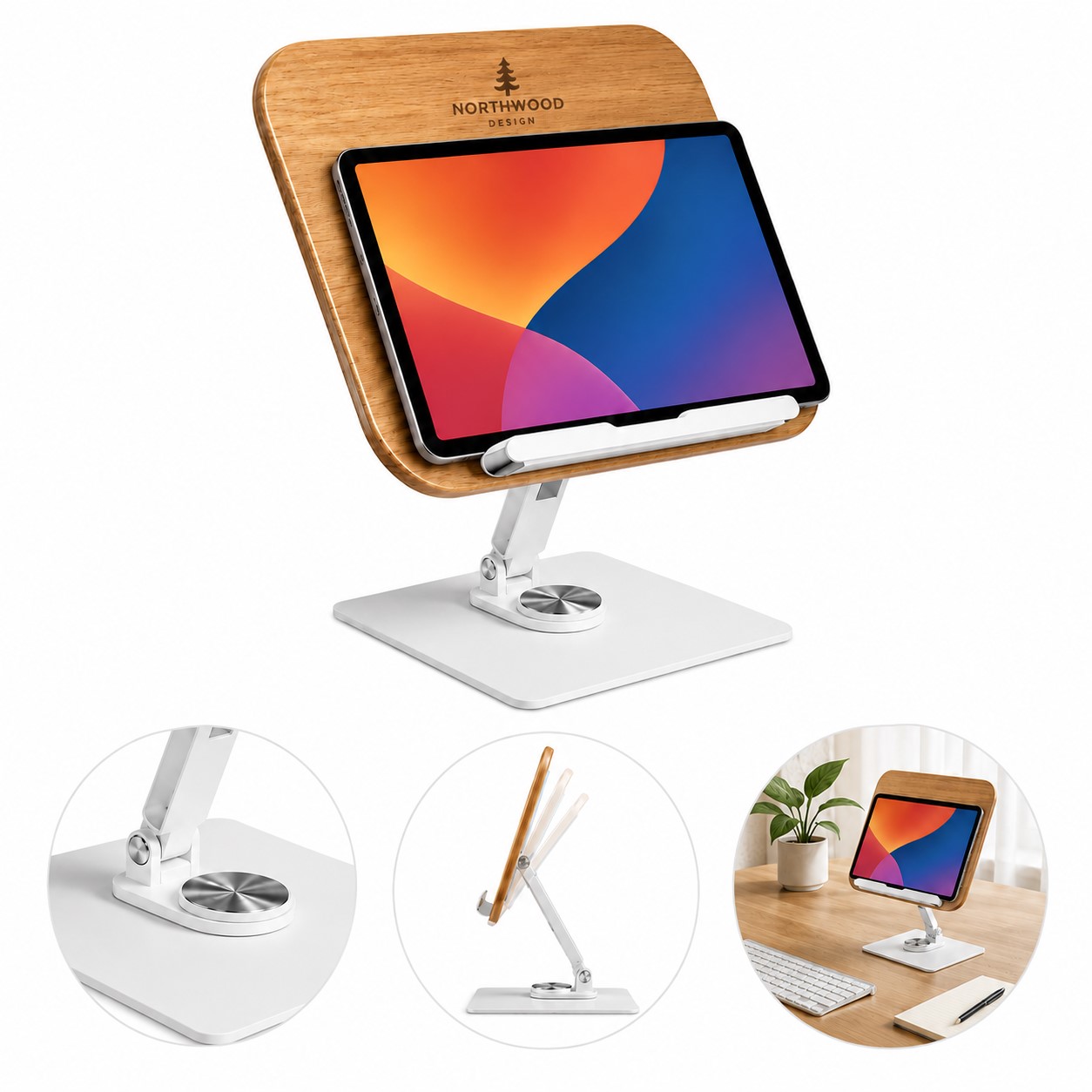 Foldable ABS Rotating Book And Tablet Stand