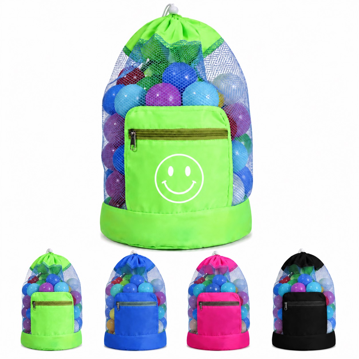 Polyester Mesh Toy Storage Backpack With Front Pocket