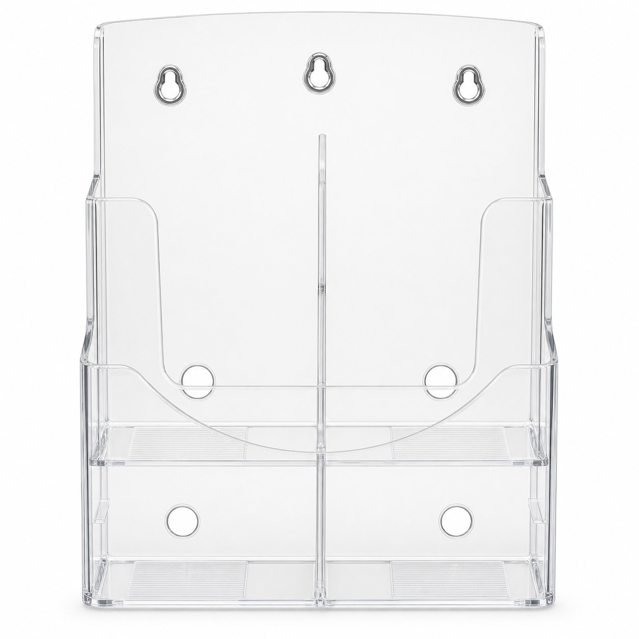 Wall Mount Two Tier Acrylic Brochure Holder — view 2