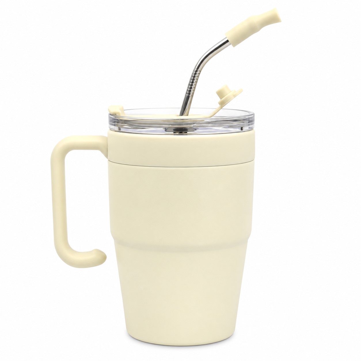 Handled Stainless Steel Straw Tumbler — view 2
