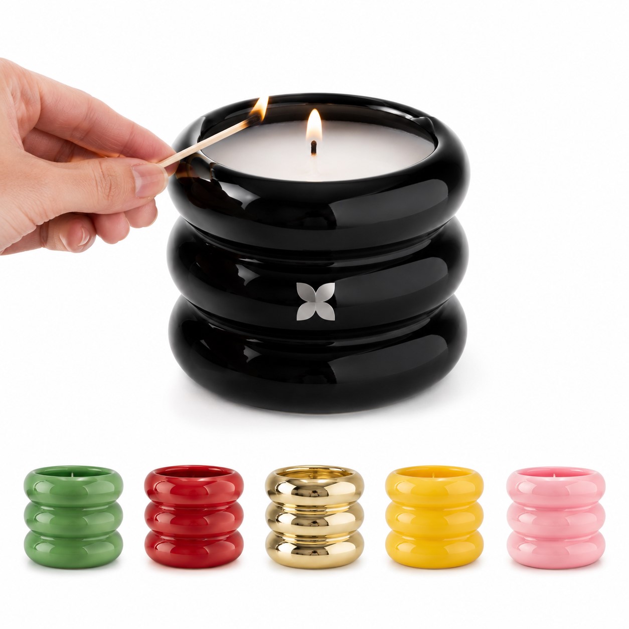 Three Tier Electroplated Ceramic Candle Cup