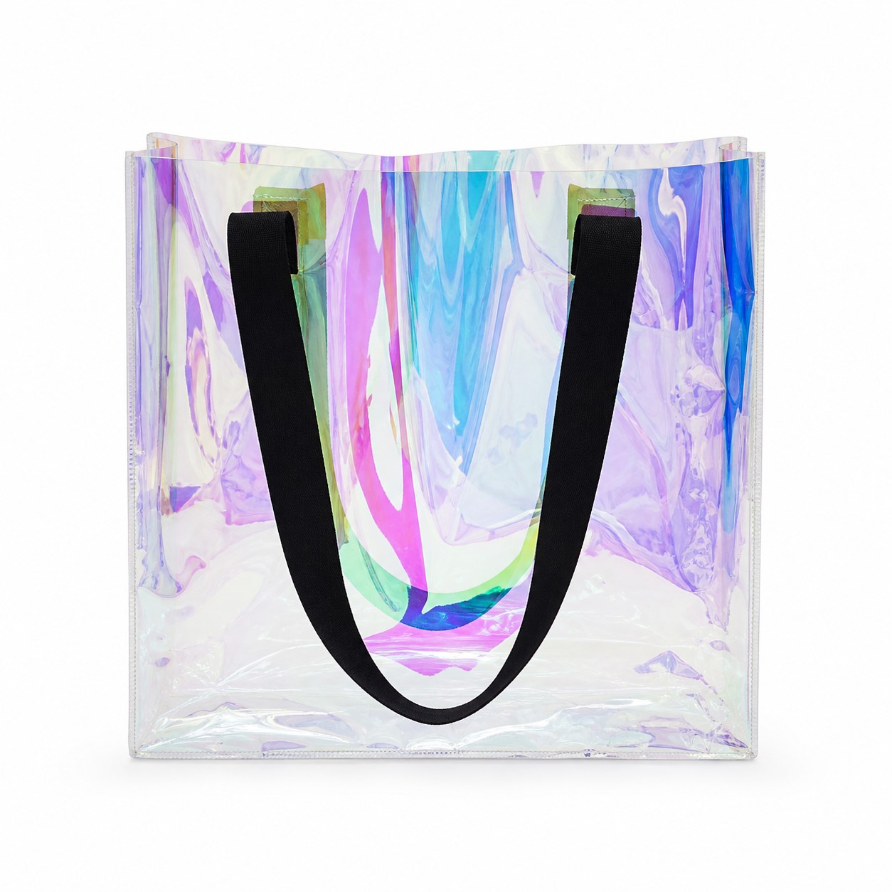 Iridescent Clear PVC Shoulder Tote Bag — view 2